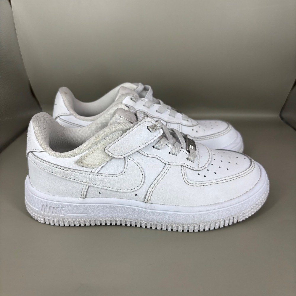 Nike Air Force 1 Low Triple White Kids Sneakers FN0237-111 Size 12.5C